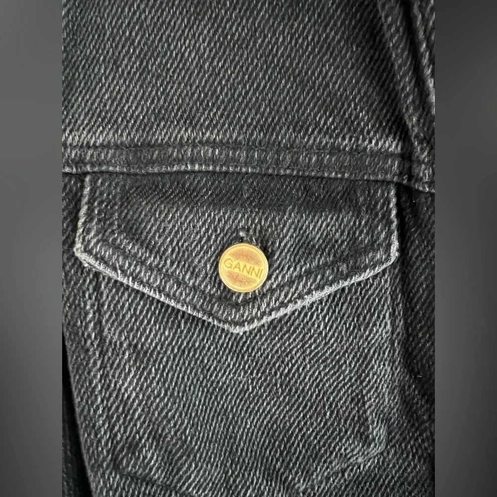Ganni Washed Black Denim Mini Dress - Picture 5 of 6